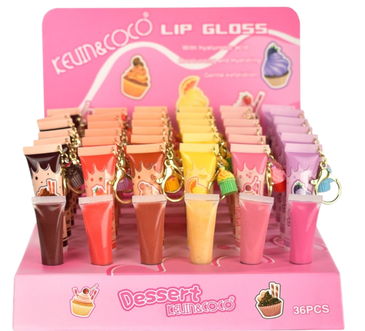 Dessert Lip Gloss Keychain – Cute Glossy Lip Shine