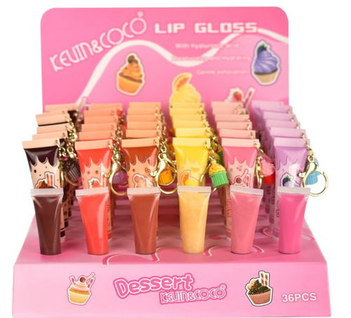 Dessert Lip Gloss Keychain – Cute Glossy Lip Shine