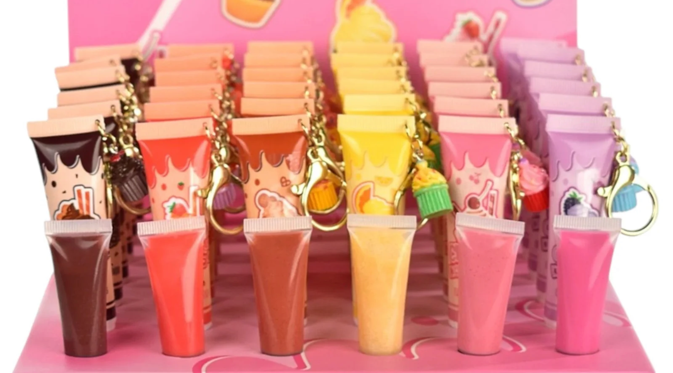Dessert Lip Gloss Keychain – Cute Glossy Lip Shine