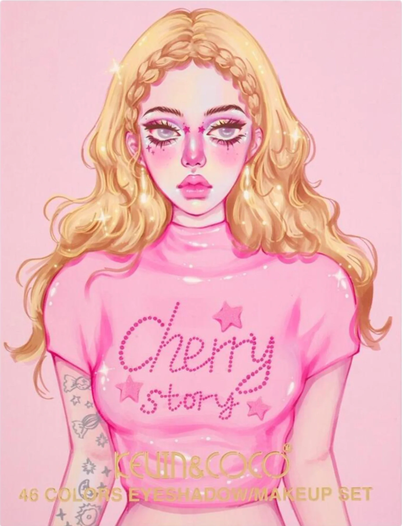 ✨Kevin & Coco Cherry Story Eyeshadow Makeup Set – 46 colors ✨💖