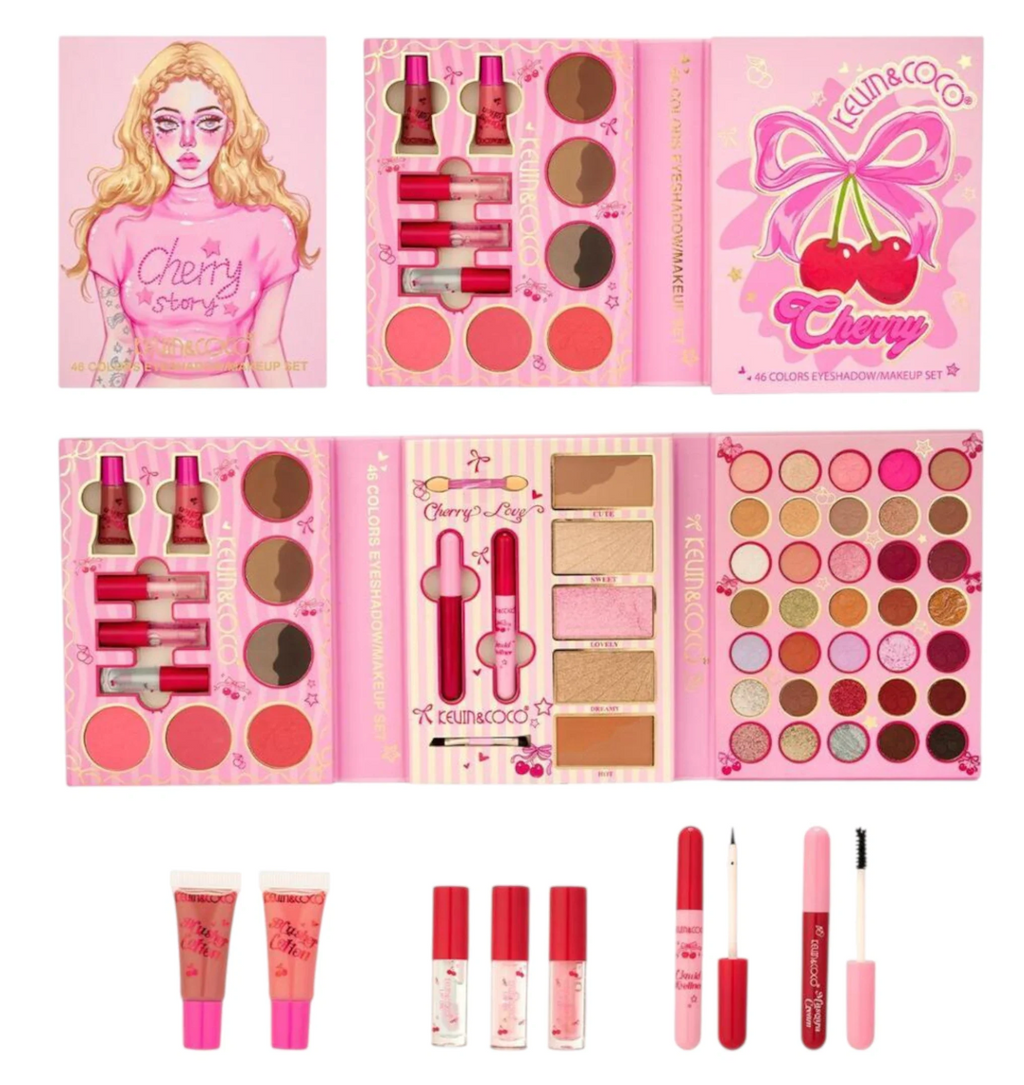 ✨Kevin & Coco Cherry Story Eyeshadow Makeup Set – 46 colors ✨💖