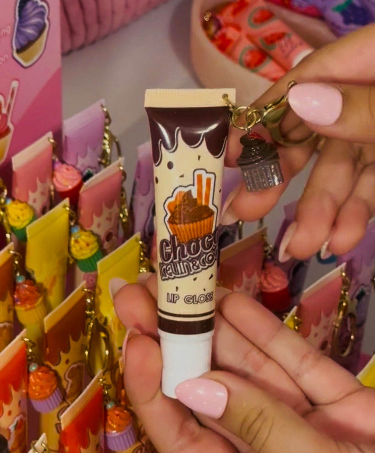 Dessert Lip Gloss Keychain – Cute Glossy Lip Shine