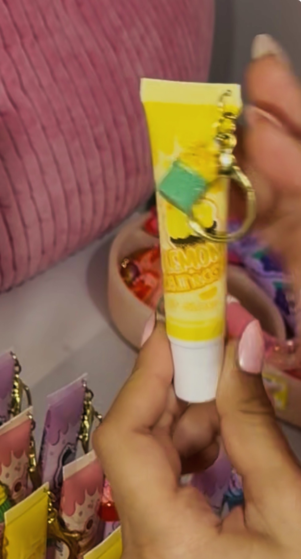 Dessert Lip Gloss Keychain – Cute Glossy Lip Shine